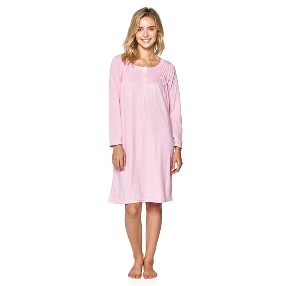 Casual Nights Women's Stars Pintucked Long Sleeve Nightgown