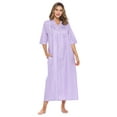 thumbnail image 1 of Casual Nights Women's Zip Front Seersucker House Dress 3/4 Sleeves Housecoat Long Duster Lounger, 1 of 4