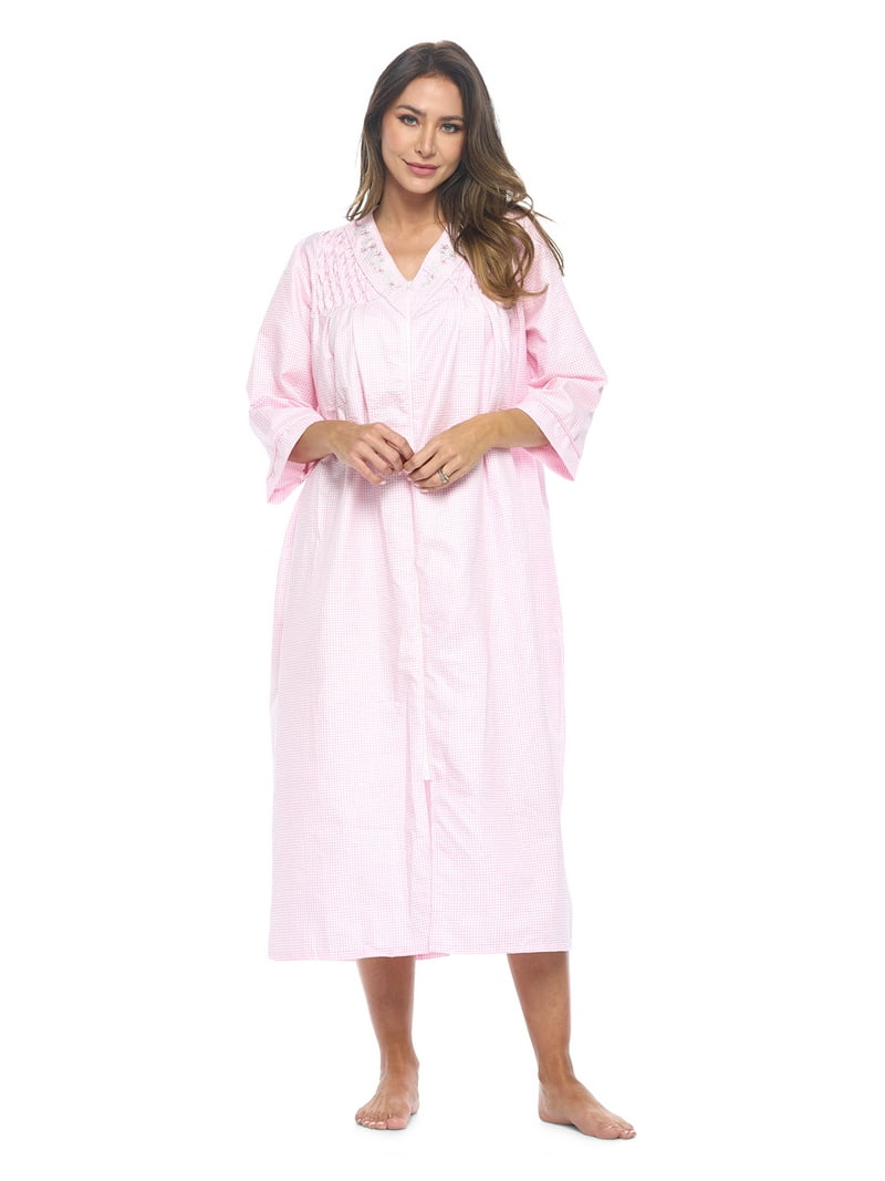 Womens Sleepwear Grandma Duster Robe Casual Nights Women's Snap