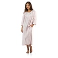 thumbnail image 1 of Casual Nights - Women's Jacquard Fleece Zip Front Robe, Duster For Ladies, 3/4 Sleeve Housecoat Duster with Pockets, 46 Inch Length, Pink X-Large, 1 of 4