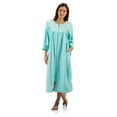 thumbnail image 1 of Casual Nights - Women's Jacquard Fleece Zip Front Robe, Duster For Ladies, 3/4 Sleeve Housecoat Duster with Pockets, 46 Inch Length, Green Small, 1 of 4