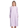 thumbnail image 1 of Casual Nights Women's Jacquard Fleece Zip Front Robe, Long Housecoat with Pockets, Mid-Calf Duster, Terry Poly Lounge Robe, Purple XX-Large, 1 of 5