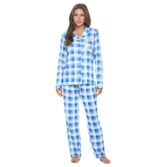 Casual Nights Womens Rayon Printed Long Sleeve Soft Pajama Set
