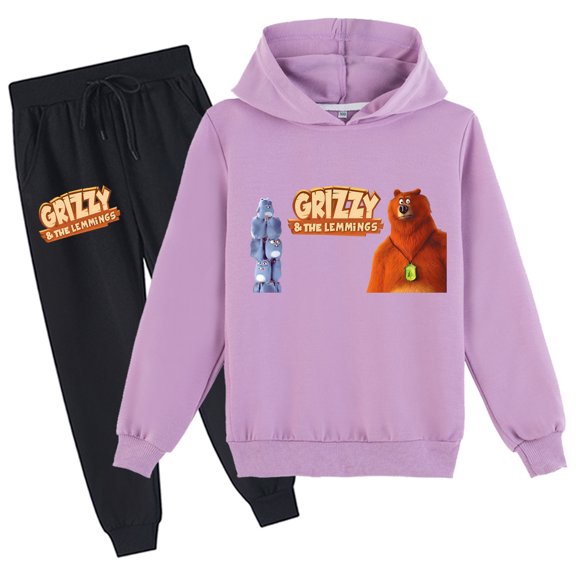 Casual Outfit Set Grizzly And The Lemmings Cotton Sweatshirt & Pants suits Students for School Sports Holidays