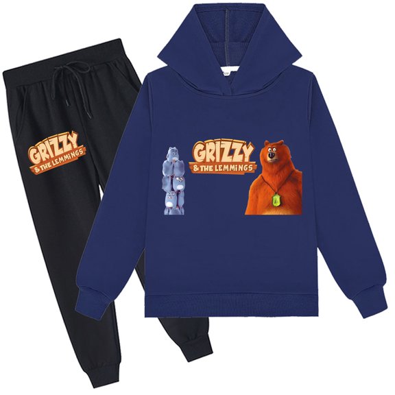 Casual Outfit Set Grizzly And The Lemmings Cotton Sweatshirt & Pants suits Students for School Sports Holidays
