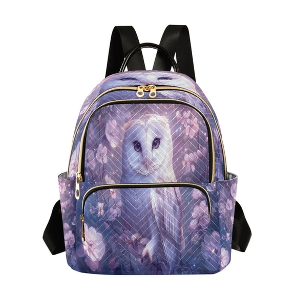Casual Owl in Blossoms Backpack for School,College and Travel, Water Resistant Bookbag,