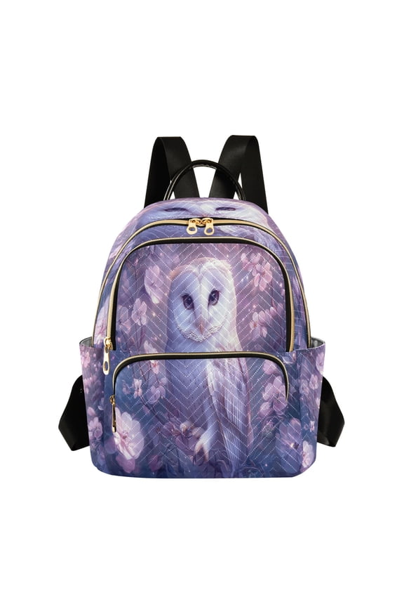 Casual Owl in Blossoms Backpack for School,College and Travel, Water Resistant Bookbag,