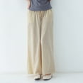 thumbnail image 1 of Casual Palazzo Pants for Women Plus Size Casual High Waisted Cotton Linen Palazzo Pants Drawstring Pull On Loose Fit Palazzo Pants Comfy Elastic Waist Wide Leg Pants Solid Straight Leg Pants Beige, 1 of 4