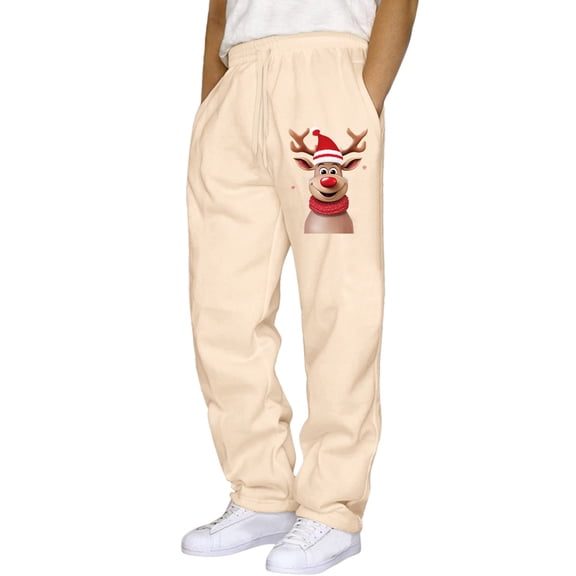 Casual Pants for Men Mens Christmas Hop Pants Casual Solid Color Track Lace Up Workout With Pocket Boy Trousers Men Crease Men's Twill Boy Memory Pole Sweat Band Mens Big And Tall Tie Beige L