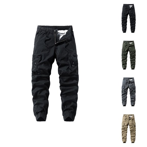 Casual Pants for Men Slacks for Men Men's Cargo Pants Outdoor Workout Jogger Casual Trousers Lightweight and Durable with Multiple Pockets for Slim Fit Hiking and Everyday Use