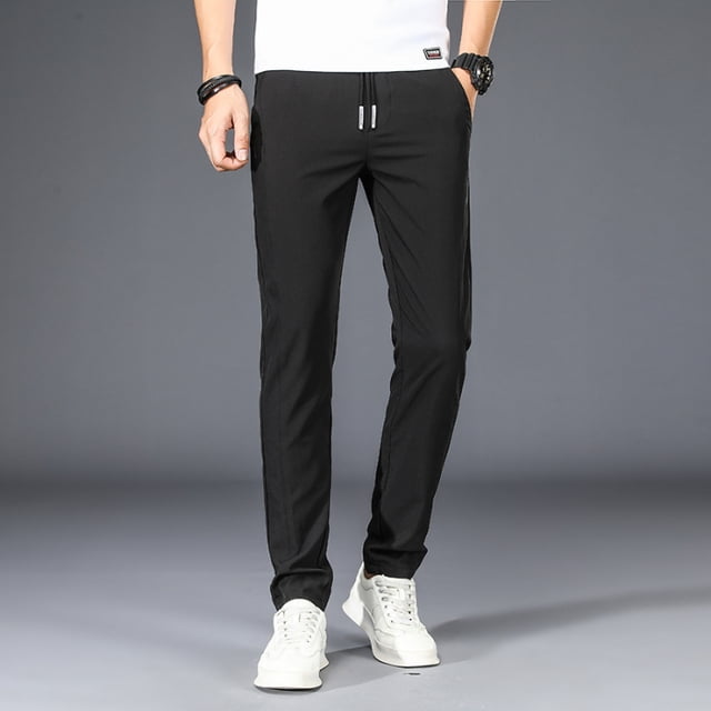 Casual Pants Men‘s Slim Thin Straight Lightweight Breathable Spring