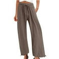 thumbnail image 1 of Casual Pants For Women Sevevn Fashion Womens Casual Solid Color Elastic Loose Pants Straight Wide Leg Trousers With Pocket Wide Leg Dress Pants For Women, 1 of 6