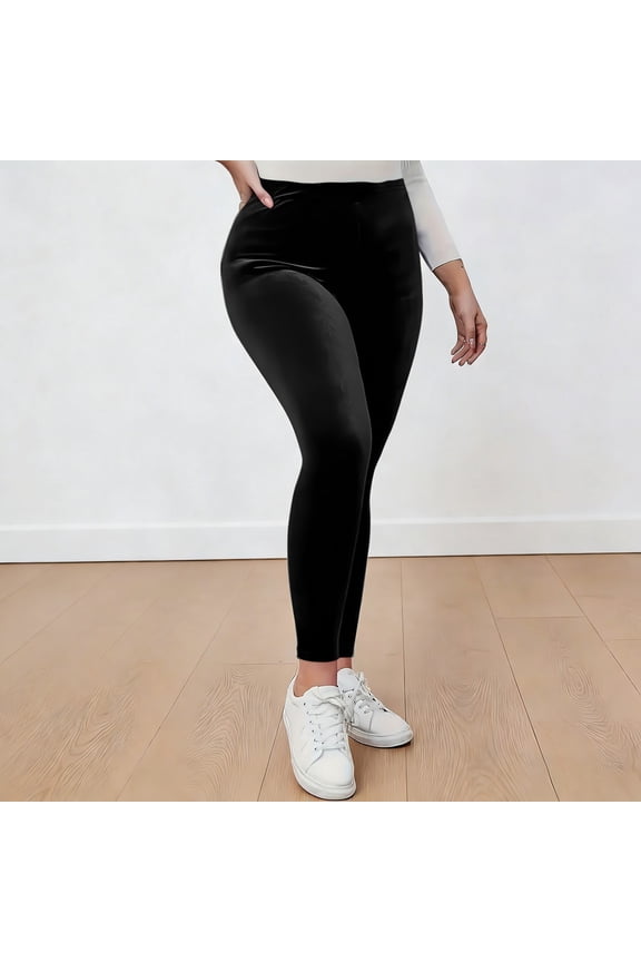 Casual Pants Women Velvet Leggings Soft Warm Winter Solid Basic Ladies Velour Long Pants Holiday Clothes