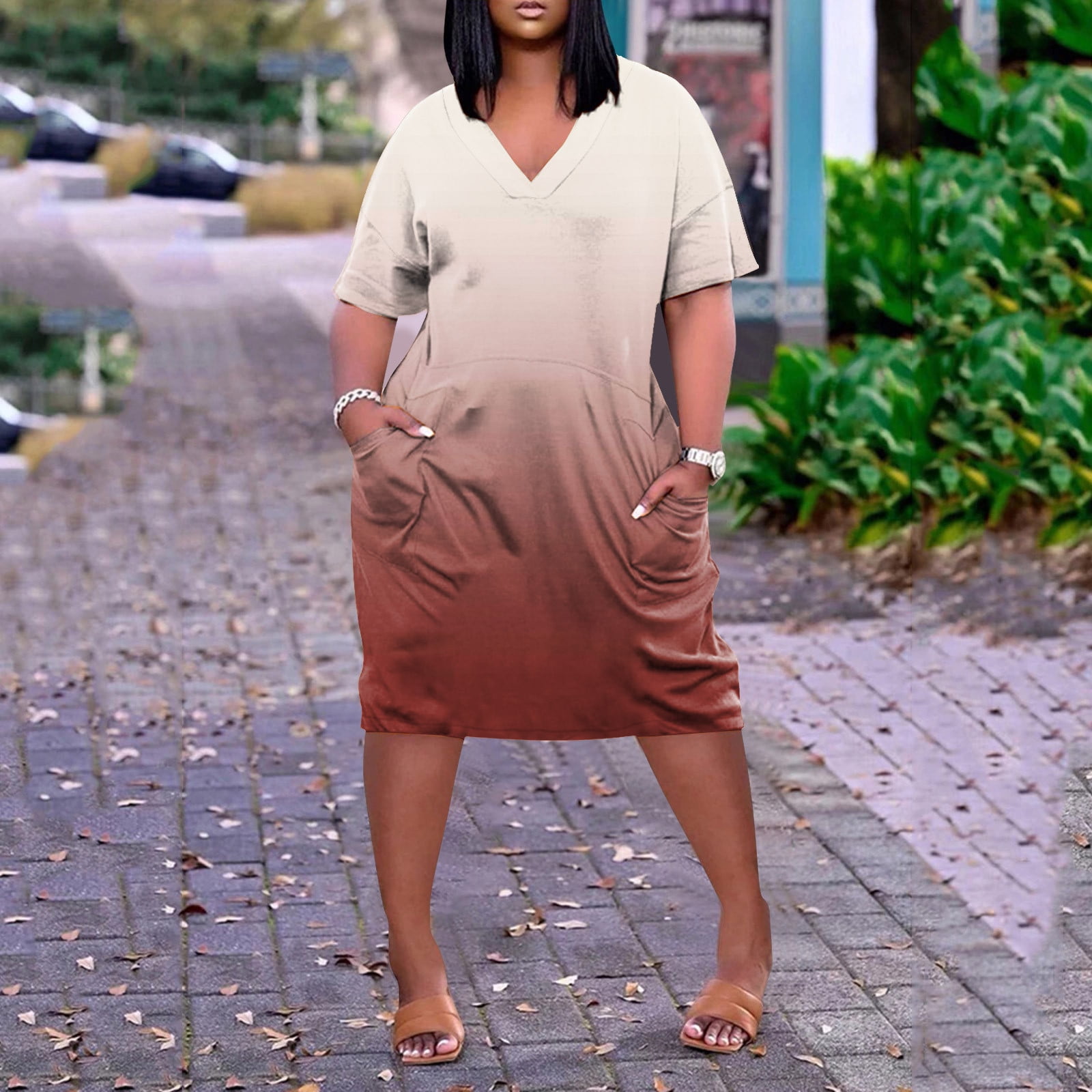 Casual Pants for Women Waist with Printed Loose Pocket Fashion Plus