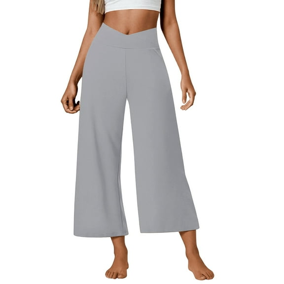 Casual Pants for Women Wide Leg Pants Woman Women's Casual Pants High Waist Loose Fit Comfortable Stretchy Joggers With Pockets Solid Color Tapered Ankle Sweatpants For Everyday Wear