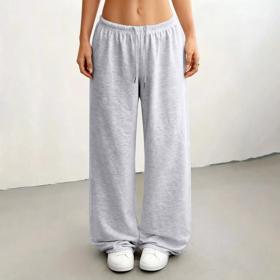 Casual Pants Women Wide Leg Sweatpants Elastic Waist Baggy Sweatpants Comfy Soft Active Casual Loose Pants