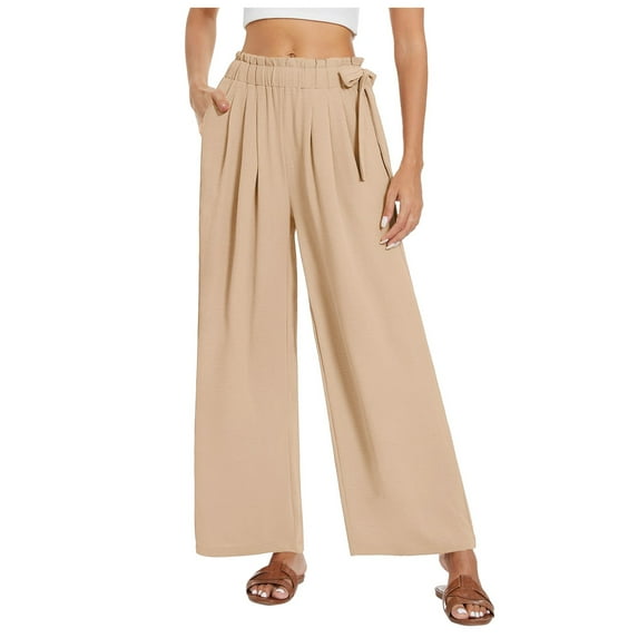 Casual Pants for Women Wide Leg Casual Trousers Casual Loose Lounge Pants with Pockets Work Business Causal Loose Palazzo Trousers Wide Leg Trousers for Women