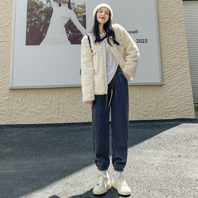 Casual Pants Women‘s Fall/Winter New Style Loose fleecelined