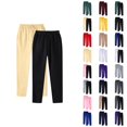 thumbnail image 1 of Casual Pants for Men 2 Pack Solid Color Elastic Waist Drawstring Straight Leg Long Pants with Pockets Trousers, 1 of 1