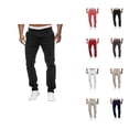 thumbnail image 1 of Casual Pants for Men 2025 Straight Leg Slim Fit Mid Waist Lounge Trousers with Pockets Mens Casual Pants, 1 of 8