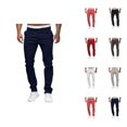thumbnail image 1 of Casual Pants for Men 2025 Straight Leg Slim Fit Mid Waist Lounge Trousers with Pockets Mens Casual Pants, 1 of 8