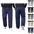 thumbnail image 1 of Casual Pants for Men Big And Tall 2026 Drawstring High Elastic Waist Straight Leg Stretch Loose Fit Trousers with Pockets, 1 of 4