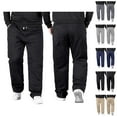 thumbnail image 1 of Casual Pants for Men Big And Tall 2026 Drawstring High Elastic Waist Stretch Straight Leg Loose Fit Trousers with Pockets, 1 of 4
