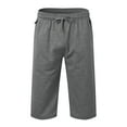 thumbnail image 1 of Casual Pants for Men Classic Summer Breathable Loose Fit Sport Capri Shorts with Zipper Elastic Waist Lightweight Solid Color Men's Sweatpants, 1 of 3