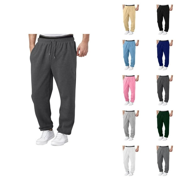 Casual Pants for Men - Comfortable Breathable Sweatpants with Pockets and Elastic Waistband for Daily Wear