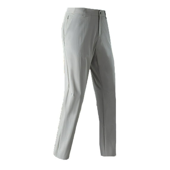 Casual Pants for Men, Men's Lightweight Quick Dry Pants, Solid Color Expandable Waist Outdoor Fishing Hiking Casual Trousers with Pockets