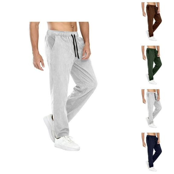 Casual Pants for Men Slacks for Men Men's Casual Pants Casual Corduroy Striped Loose Fit Pants For Versatile Everyday Wear