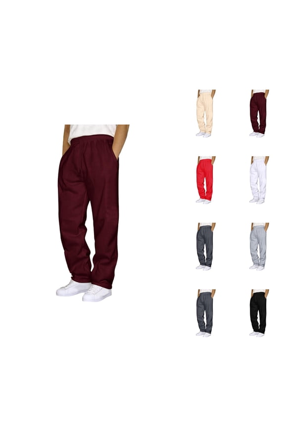 Sweatpants for Men 2026 Fashion Elastic Waist Drawstring Straight Leg Casual Pants Trousers with Pockets