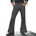 thumbnail image 1 of Casual Pants for Men Solid Color Flared Pants Vintage Wide Leg Carnival Disco Slacks for Men Dark Gray M, 1 of 7