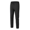 thumbnail image 1 of Casual Pants for Men Solid Added Elastic Waist Drawstring Water-Resistant Comfortable Trousers Slim Fit Mens Slacks Black M, 1 of 3