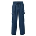 thumbnail image 1 of Casual Pants for Men Sweatpants for Men Men's Summer Thin Embroidery Wide Leg Pants Tang Suit Large Size Men Loose Nine Pants, 1 of 9