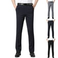 thumbnail image 1 of Casual Pants for Men with Pockets Plus Size Men's Business Casual Fashion Solid Color Suit Pants Navy 38, 1 of 10
