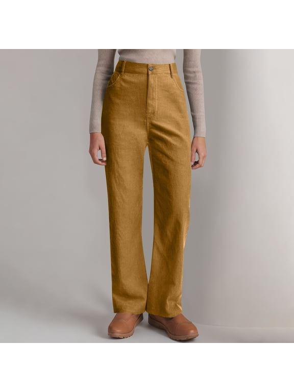 Casual Pants for Woman, Solid Color Straight Leg, for Spring, Fall and Daily Use