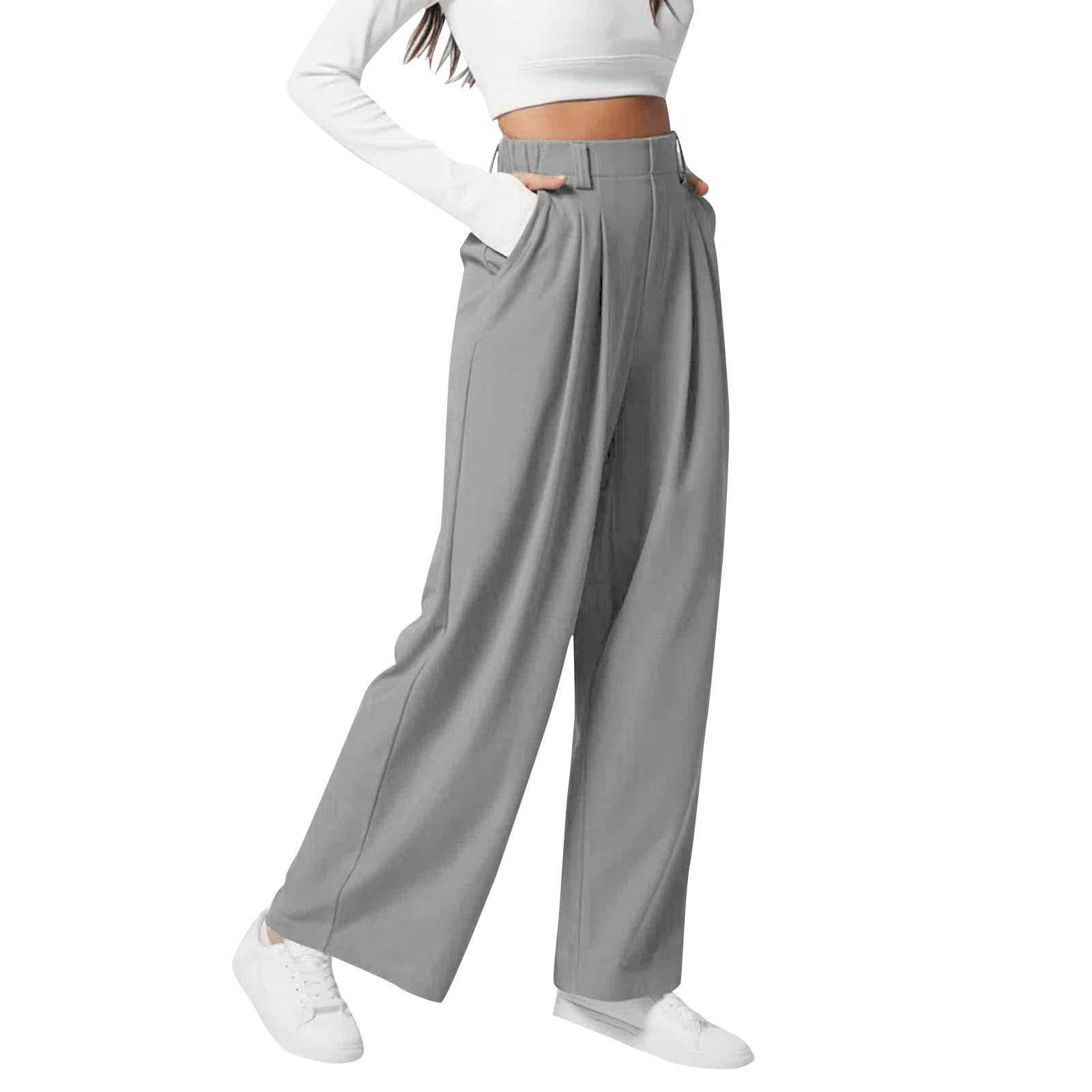 Casual Pants for Women, Audhol Womens Solid Color Straight Loose Yoga ...