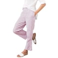 thumbnail image 1 of Casual Pants for Women Drawstring Side Button Straight Leg Summer Pants with Pockets, 1 of 5