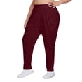 thumbnail image 1 of Casual Pants for Women Plus Size Elastic Waist Wide Leg Sweatpants Athletic Workout Yoga Casual Pants with Pockets, 1 of 4