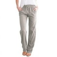 thumbnail image 1 of Casual Pants for Women Solid Color Drawstring Elastic High Waisted Comfy Trousers with Pockets, 1 of 5
