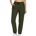 thumbnail image 1 of Casual Pants for Women Solid Color Quick Dry Drawstring Joggers with Zip Pockets Lightweigh Breathable Slacks for Women Green M, 1 of 7