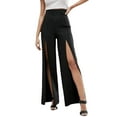 thumbnail image 1 of Casual Pants for Women Wide Leg Pants Woman Women's New Front Slit Wide Leg Pants Elastic Flare Pants Sexy Cool Beach Pants Casual Pants, 1 of 9