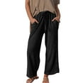 thumbnail image 1 of Casual Pants for Women Wide Leg Pants Women's Fashionable Casual Trousers Solid Color Drawstring Wide Leg Trousers Casual Sweatpants, 1 of 4