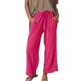 thumbnail image 1 of Casual Pants for Women Wide Leg Pants Women's Fashionable Casual Trousers Solid Color Drawstring Wide Leg Trousers Casual Sweatpants, 1 of 4