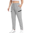 thumbnail image 1 of Casual Pants for Women Women Plus Size Solid Color Elastic Waist Pocket Zipper Drawstring Sports Pants Trousers Gray XXXXXL, 1 of 6
