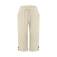 thumbnail image 1 of Casual Pants for Women Women's Fashionable And Casual Summer Elastic High Waisted Solid Color Cotton And Linen Loose Trousers, 1 of 6