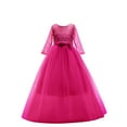 thumbnail image 1 of Casual Party Tulle Sundress for Kid Toddler Princess Dress Fashion Ball Gown for Little Girls Fluffy Fall Dresses Long Sleeve Sparkly Sequin Birthday Prom Outfit Mesh Gauze Dress（3-15 Years）, 1 of 2
