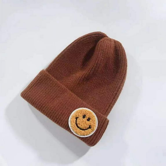 Casual Pastel Tones Yellow Smily Face Beanie (Caramel)