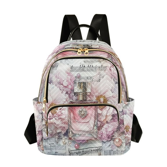 Casual Perfume Flowers Sheet Music Backpack for School,College and Travel, Water Resistant Bookbag,